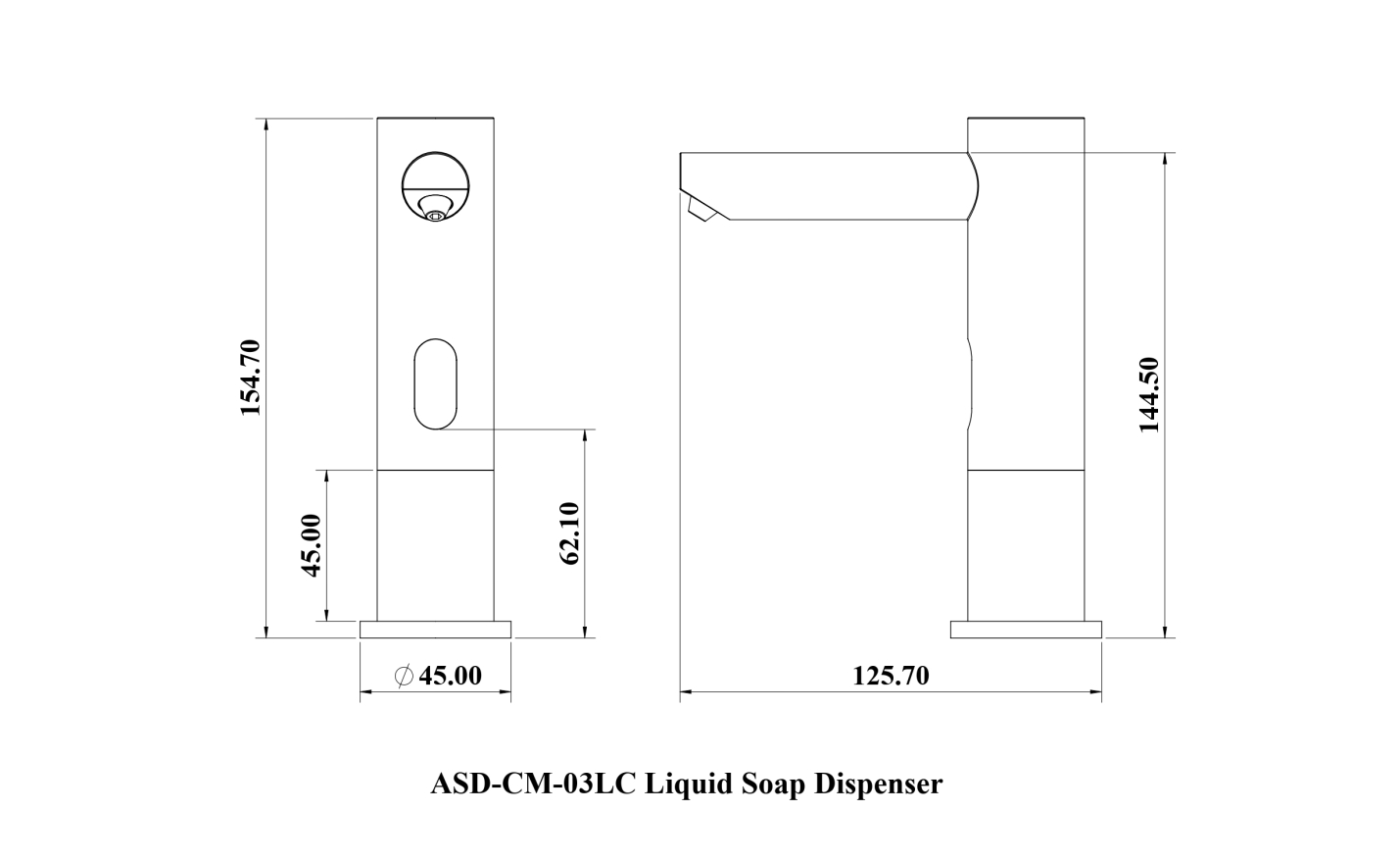 Premium counter mounted automatic soap dispenser in black