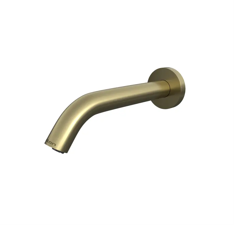 Wall mount sensor tap in matt champaign gold finish