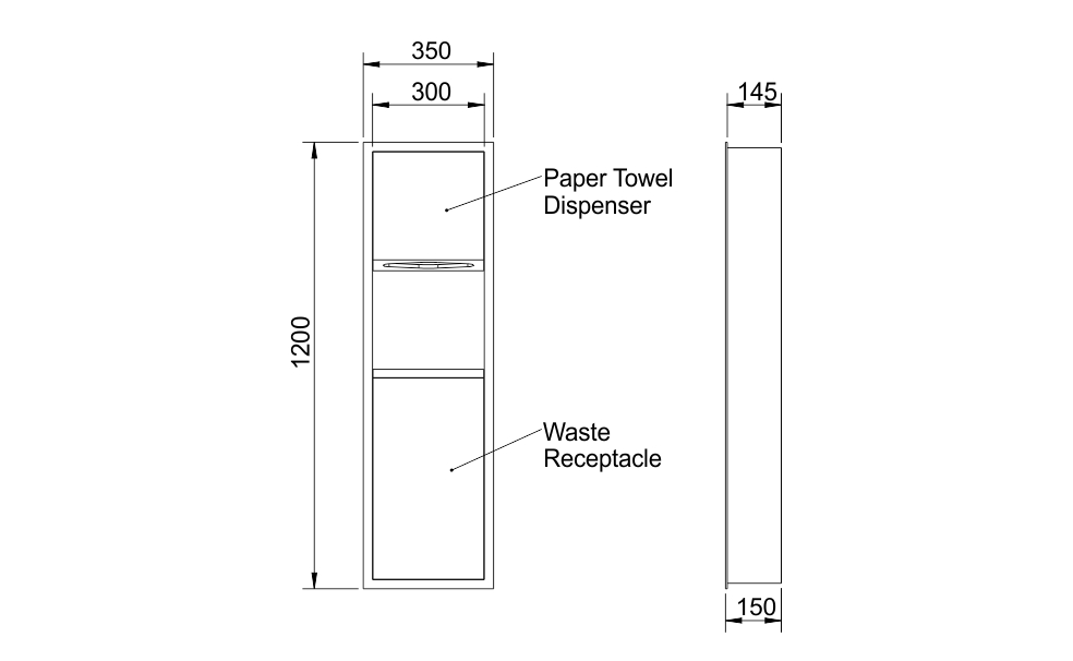 2 in 1 Stainless Steel Recessed Panel  view 3