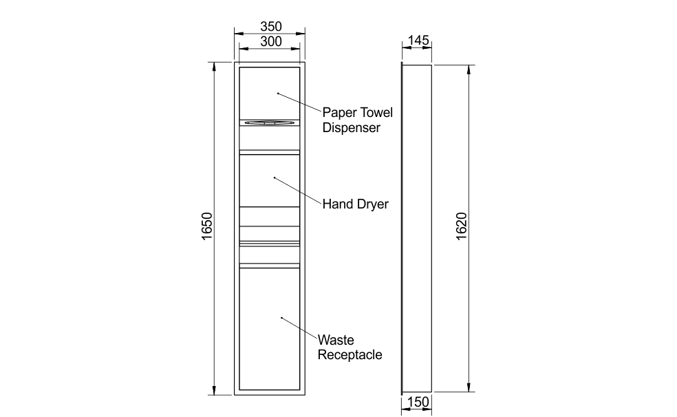 3 in 1 Stainless Steel Recessed Panel  view 4