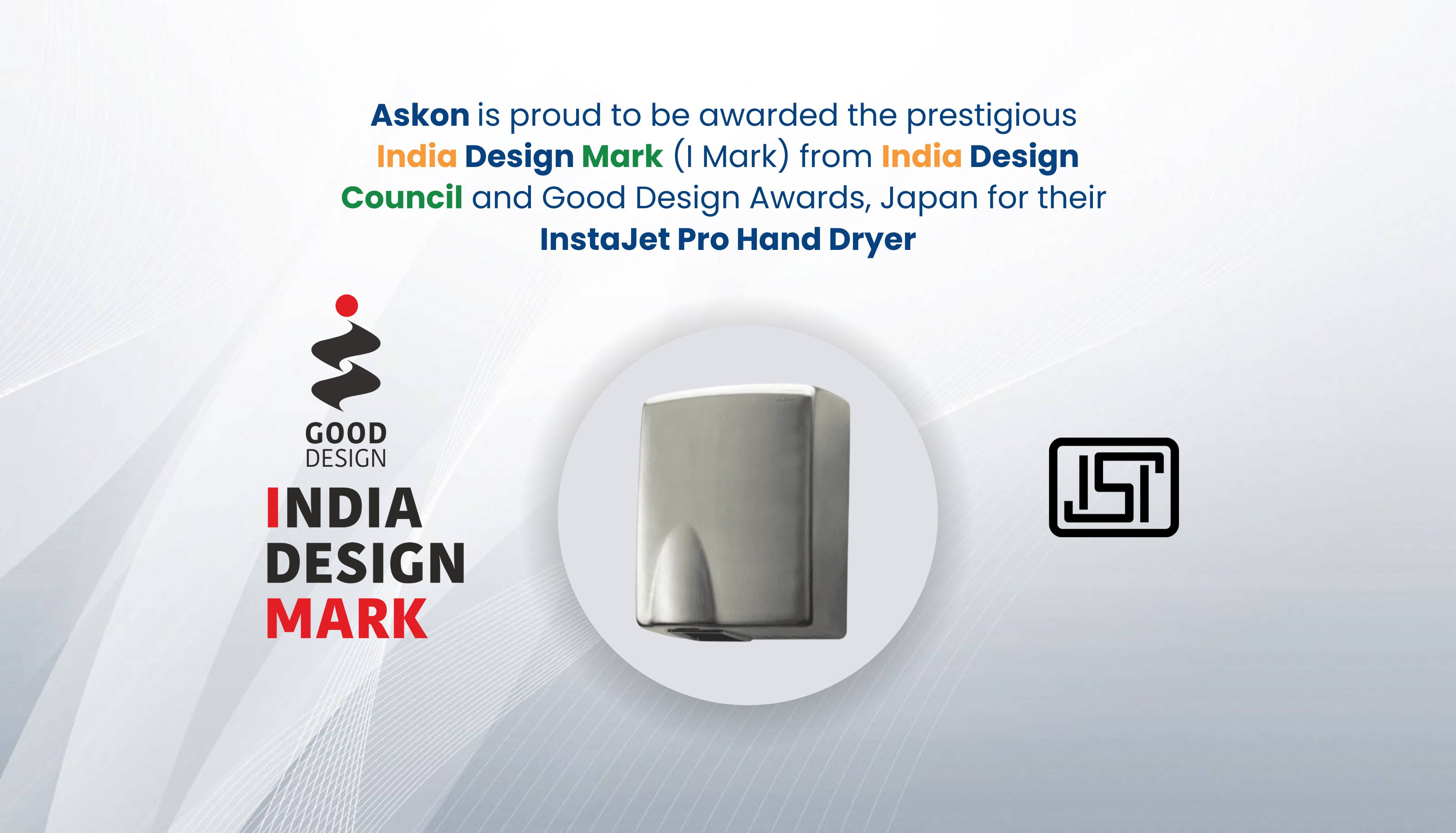 InstaJet Pro Hand Dryers Win Prestigious India Design Mark & Good Design Award