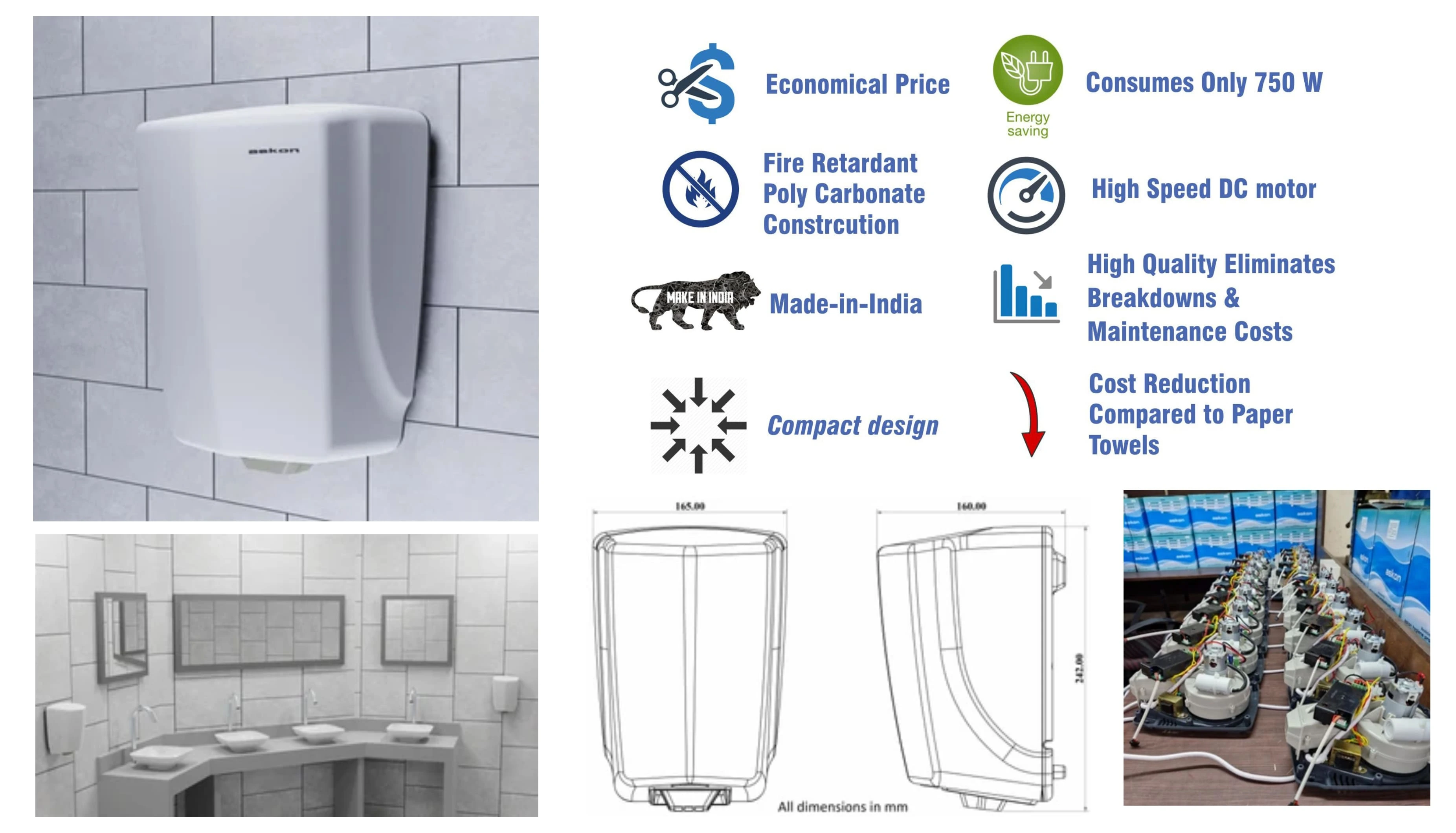 Launching our new low cost EcoFast Hand dryer model AS 10-IR (W)