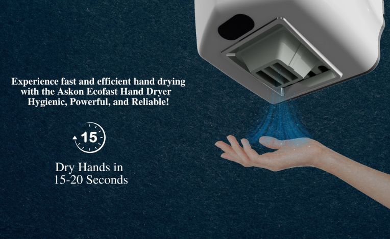 EcoFast Hand Dryer in White ABS view 7