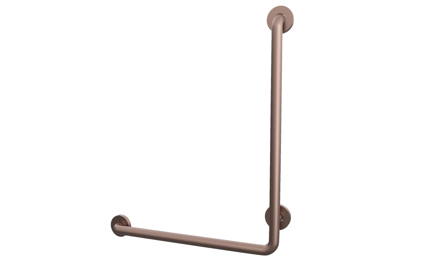 L Shape Handicap Grab Bar Towards Left in Rose Gold