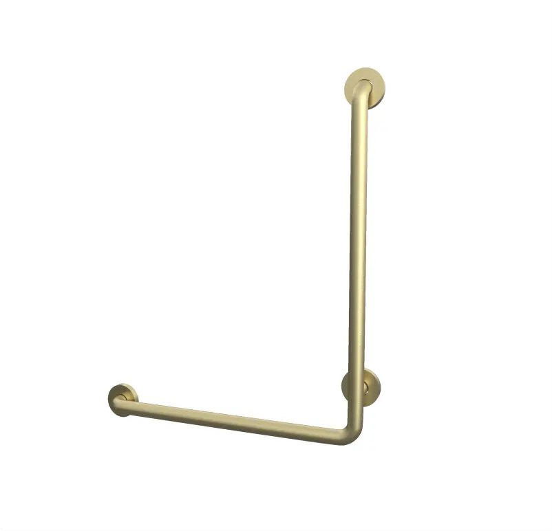 L Shape Handicap Grab Bar Towards Left in Champaign Gold