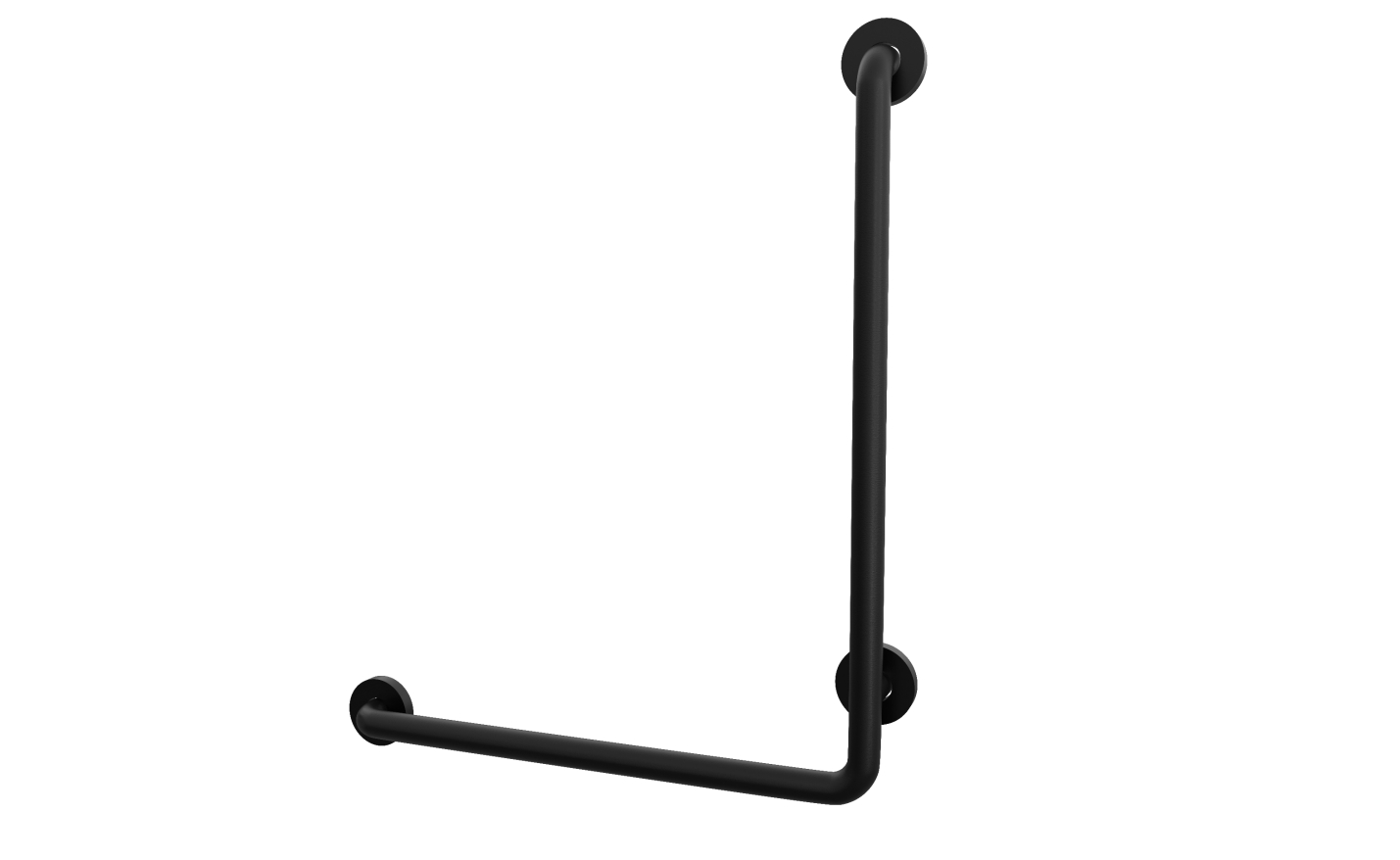 L Shape Handicap Grab Bar Towards Left in Black