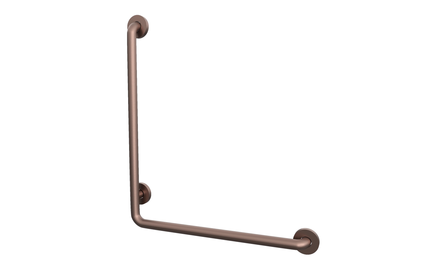 L Shape Handicap Grab Bar Towards Right in Rose Gold