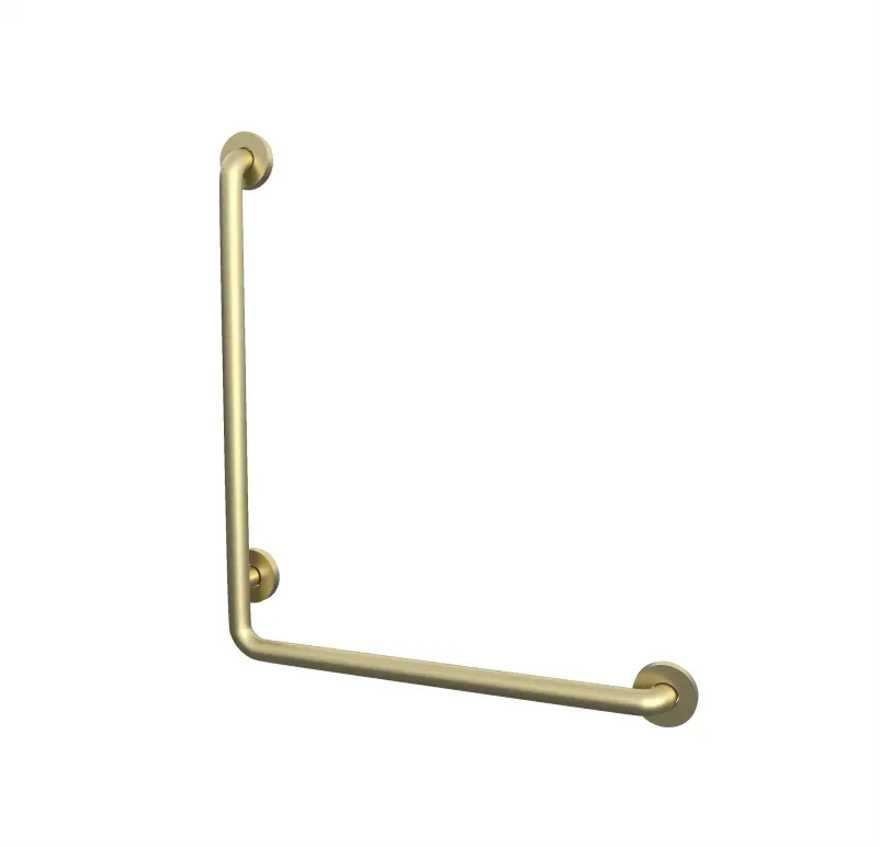 L Shape Handicap Grab Bar Towards Right in Champaign Gold