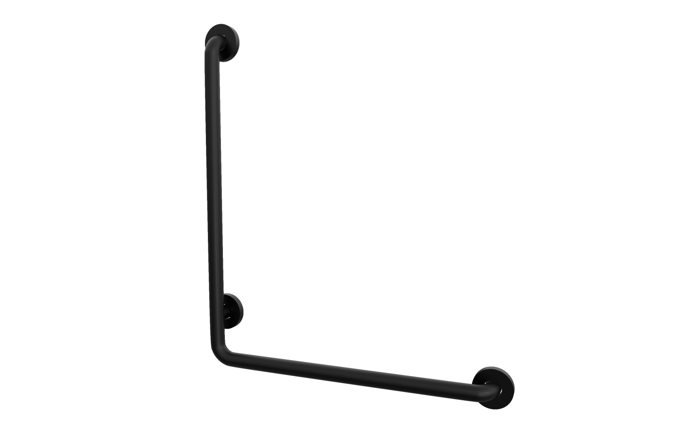 L Shape Handicap Grab Bar Towards Right in Black