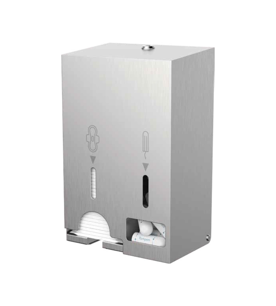 Large capacity sanitary napkin and tampon dispenser