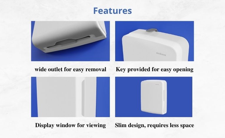 Paper Towel Dispenser in White ABS view 9