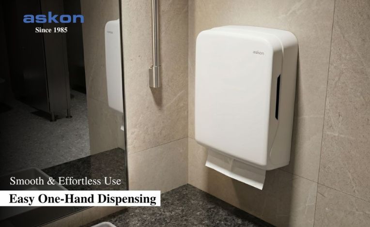 Paper Towel Dispenser in White ABS view 4