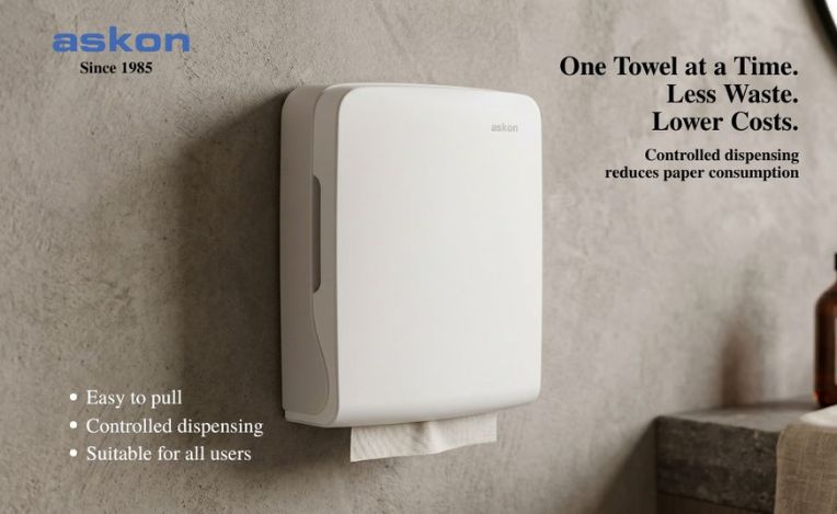 Paper Towel Dispenser in White ABS view 5