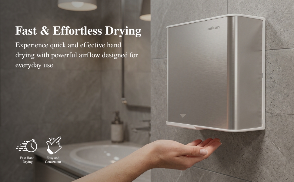 SlimJet Hand Dryer in White FR ABS view 5