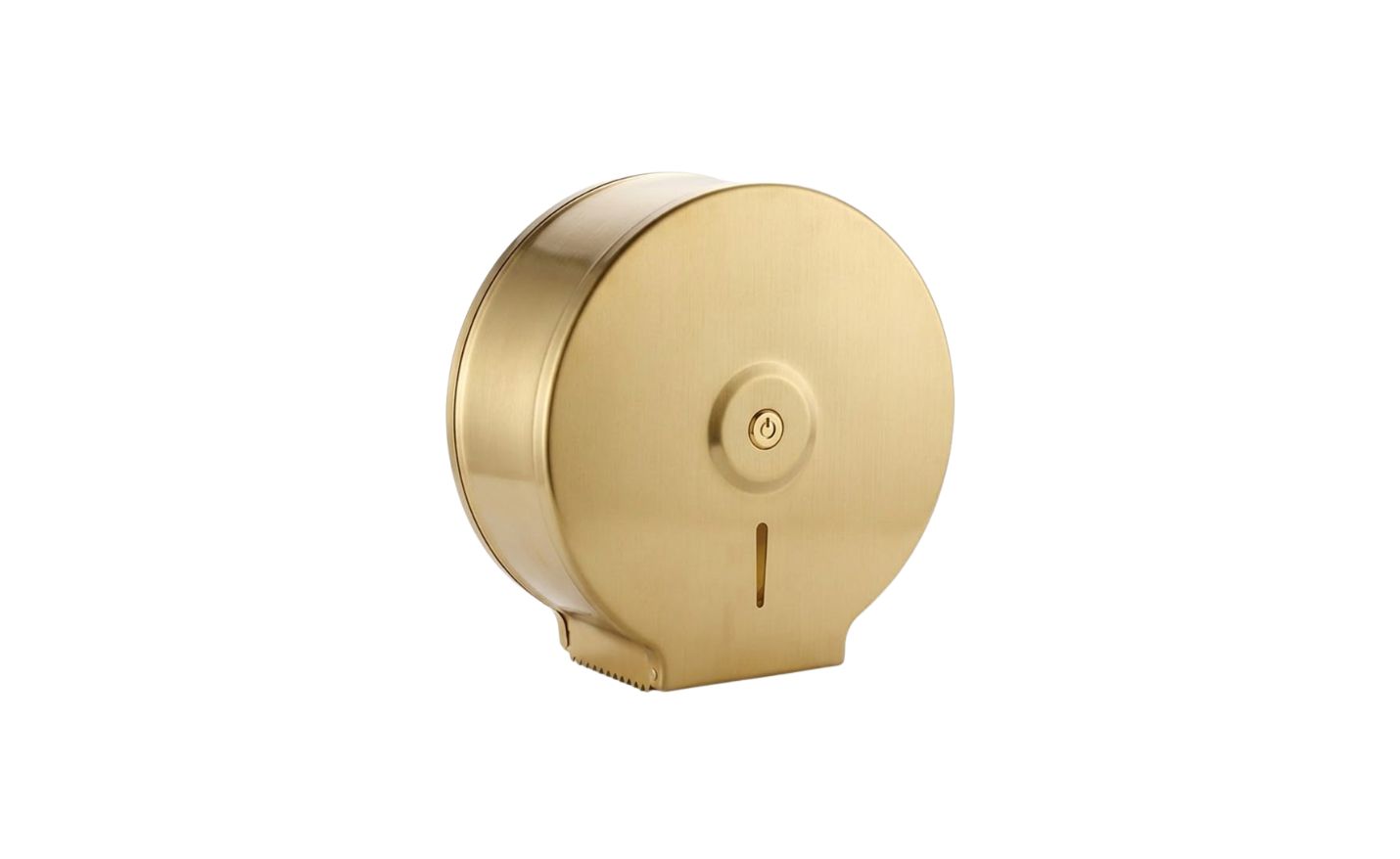 Stainless steel jumbo roll tissue dispenser in Champaign Gold