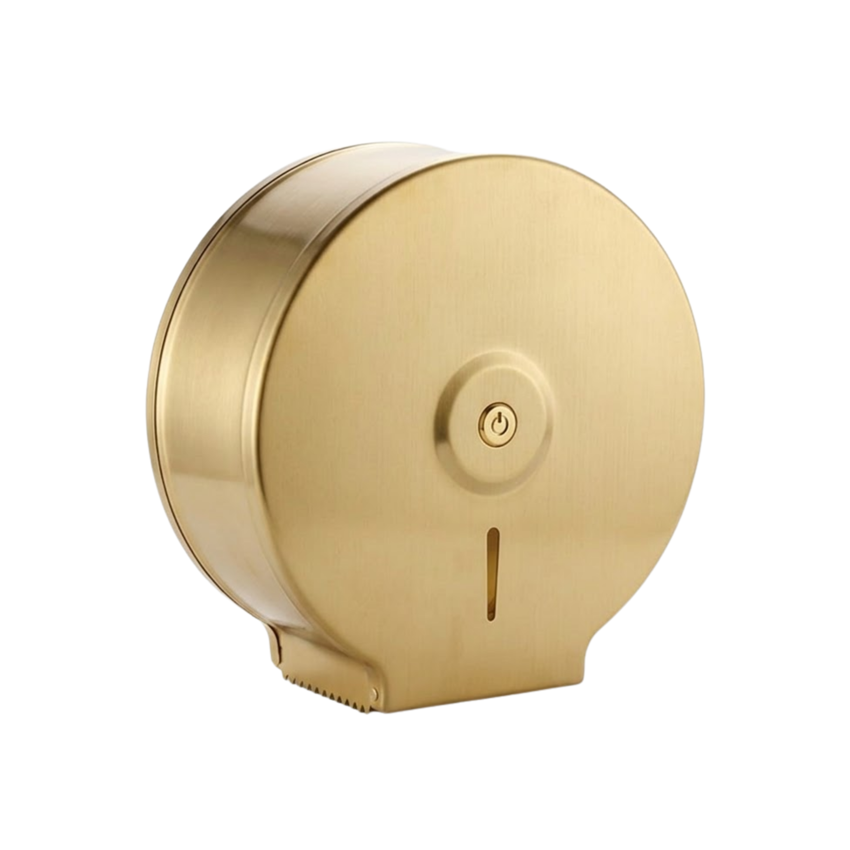 Stainless steel jumbo roll tissue dispenser in Champaign Gold