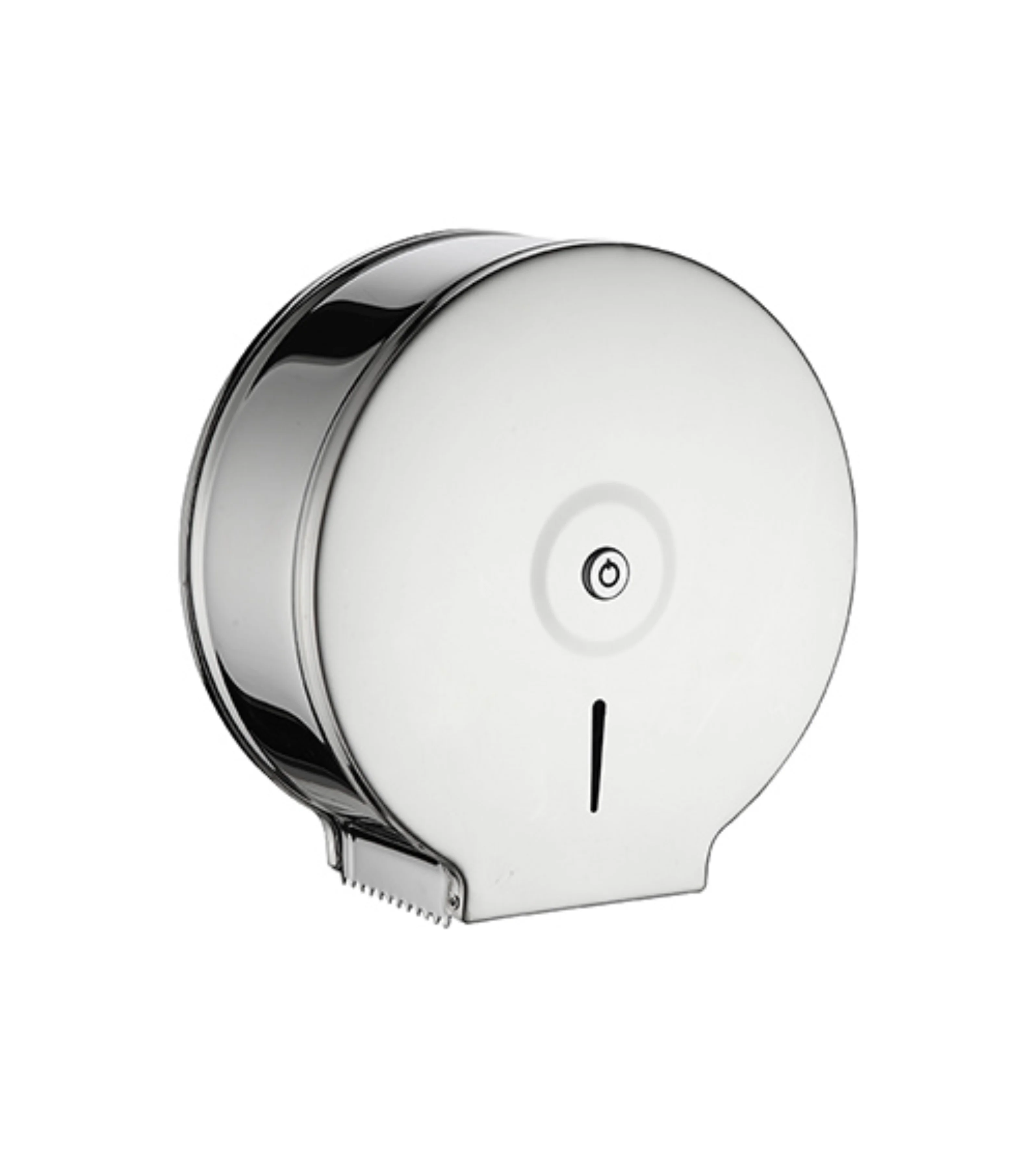 Stainless steel jumbo roll tissue dispenser