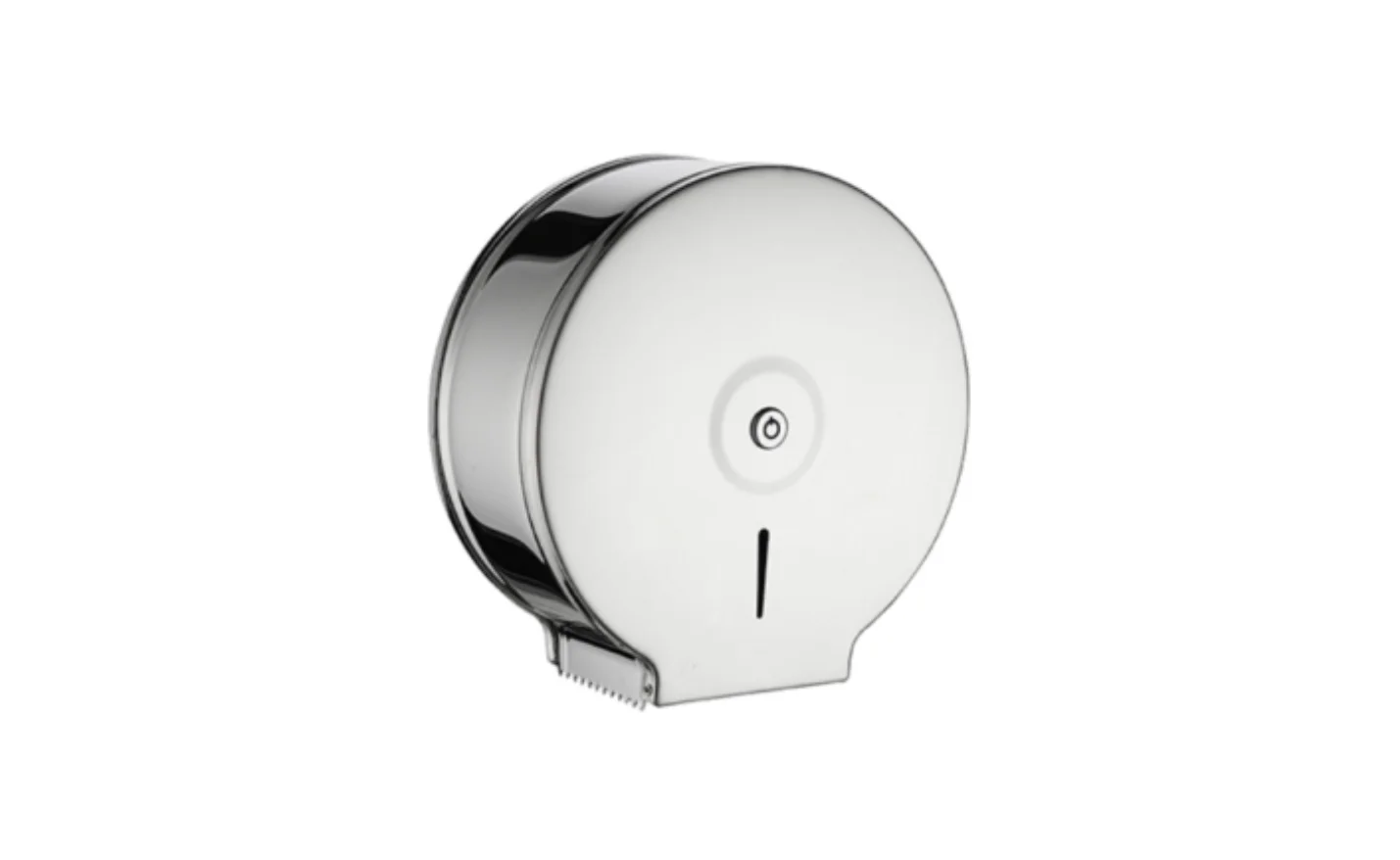 Stainless steel jumbo roll tissue dispenser