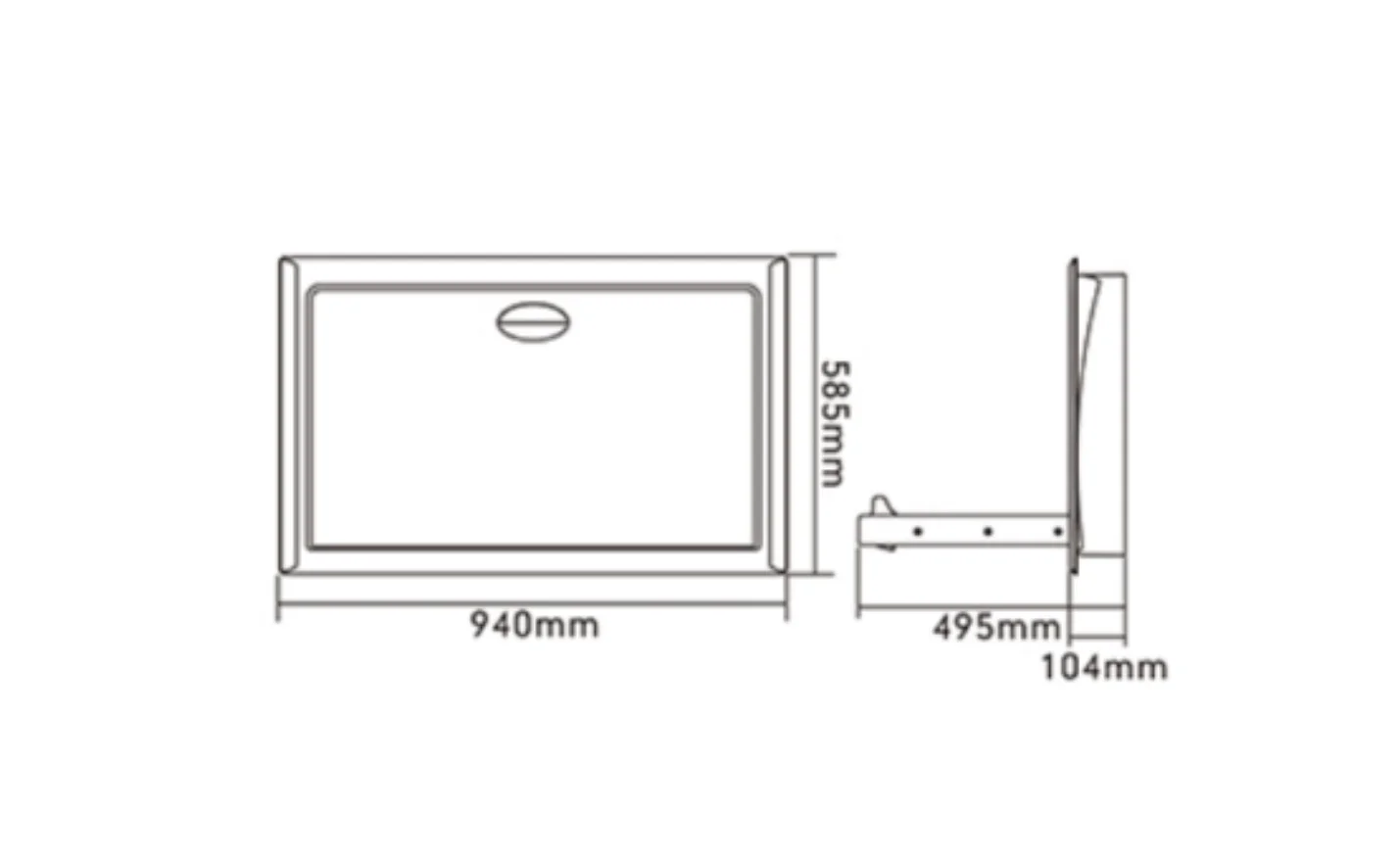 Stainless Steel Recessed Baby Changing station view 2
