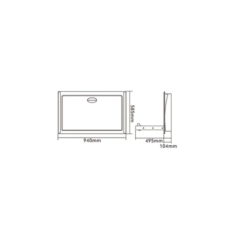 Stainless Steel Wall Mount Baby Changing station view 2