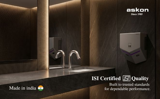 V Jet Hand Dryer in Grey with HEPA filters view 2