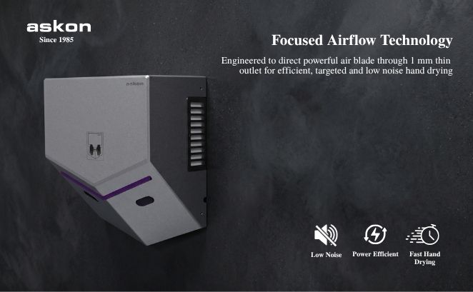 V Jet Hand Dryer in Grey with HEPA filters view 6